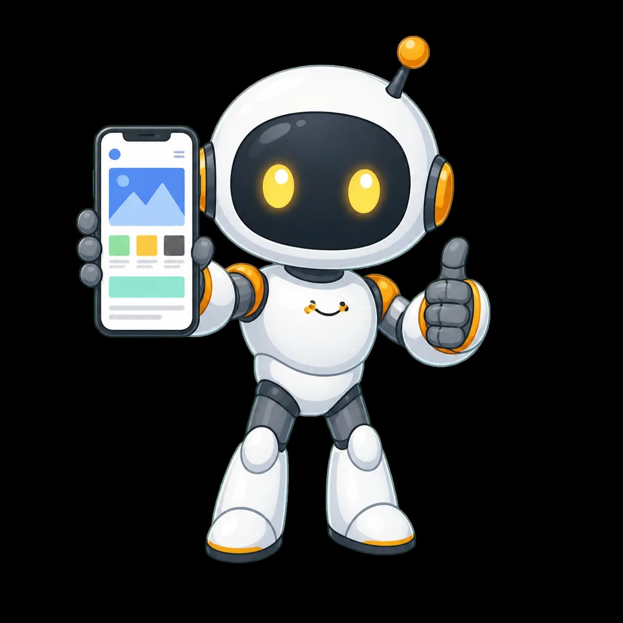 Vizi apresentando um site no celular